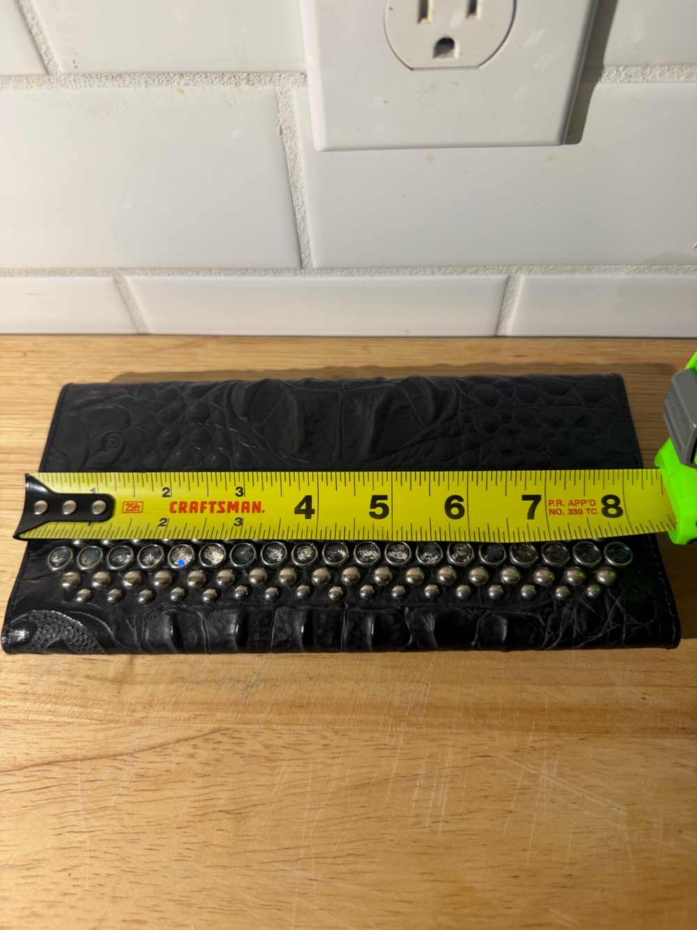 Raviani black leather wallet. Croco w/ crystals - Picture 9 of 9